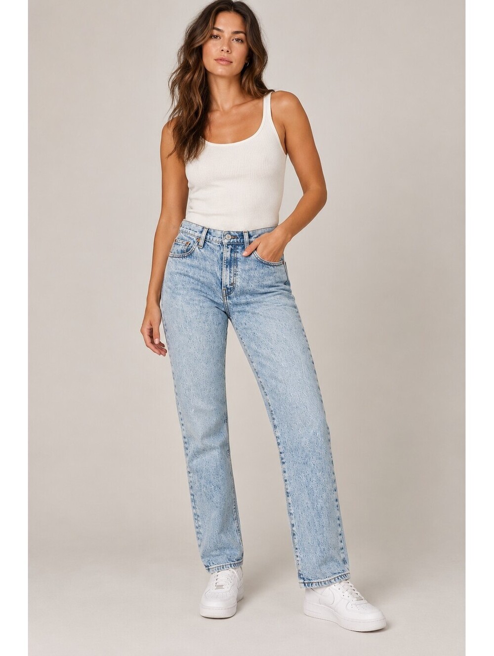 Levi’s 90s Y2K Middy Straight Jeans Women’s 26 Light Acid Wash High Rise Denim